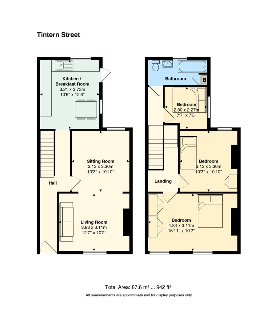 Floorplan for Tintern Street, Canton, Cardiff